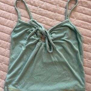 Urban Outfitters Green Tie Front Cut Out Camisole